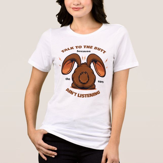 Camiseta Triblenda Conejito gracioso de Cute Brown (Anverso)