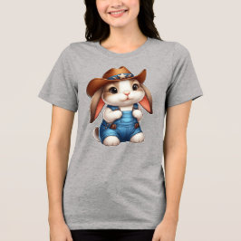 Camiseta Triblenda Conejo con ropa de vaca con Gorra y overoles