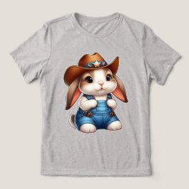 Camiseta Triblenda Conejo con ropa de vaca con Gorra y overoles