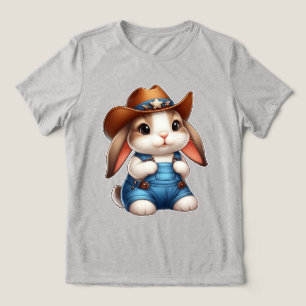 Camiseta Triblenda Conejo con ropa de vaca con Gorra y overoles