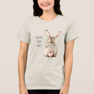 Camiseta Triblenda Conejo Corazón de Conejito Rosado