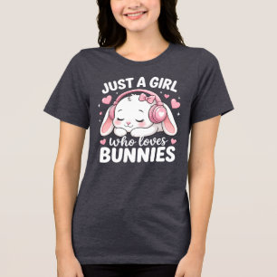 Camiseta Triblenda Conejo Dormilón Rosa Kawaii