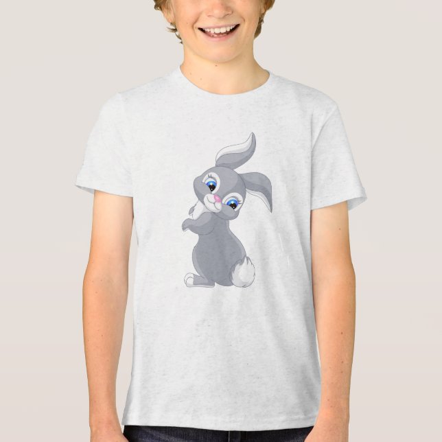 Camiseta Triblenda Conejo gris Personalizado (Anverso)