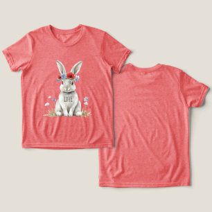 Camiseta Triblenda Conejo Rojo Amapolas Flores