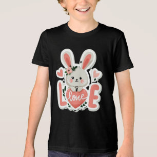 Camiseta Triblenda Conejo sosteniendo corazón