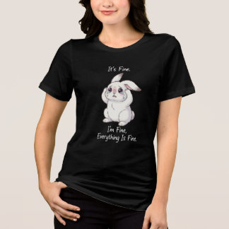 Camiseta Triblenda Conejo Triste “Está Bien” – Conejito Divertido y L
