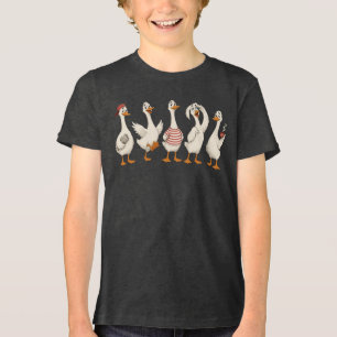 Camiseta Triblenda Conjunto de Personajes de Ganso Divertido