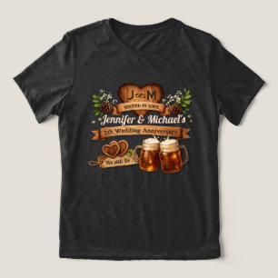 Camiseta Triblenda Conmemoración de aniversario de bodas de madera 5º