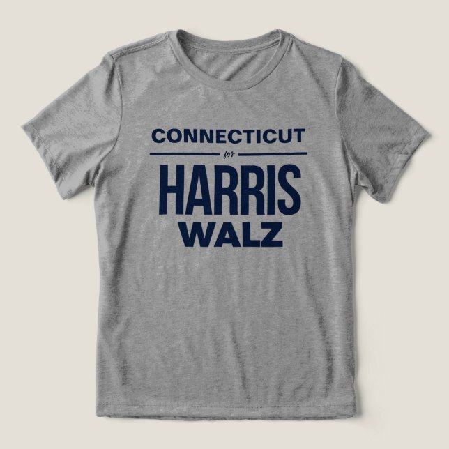 Camiseta Triblenda Connecticut para Harris Walz (Diseño delantero )