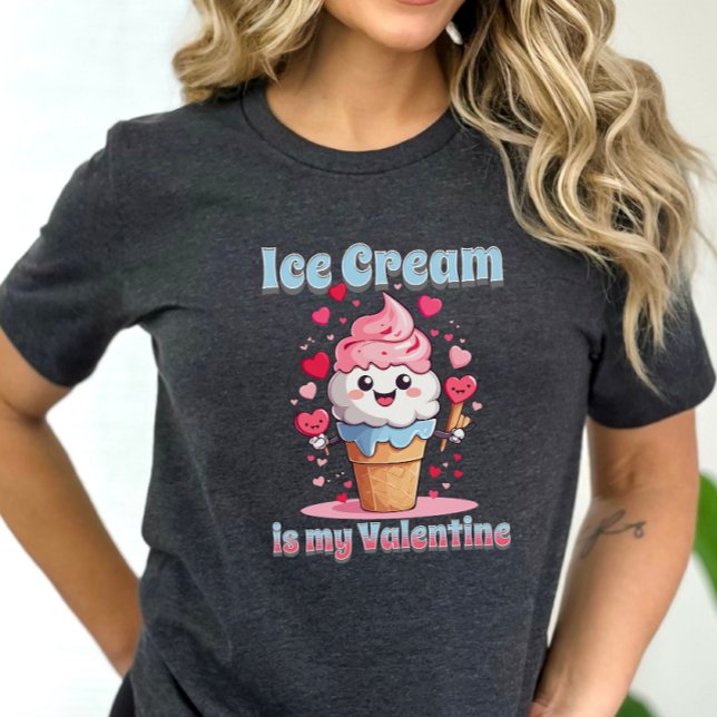 Camiseta Triblenda Cono de helados kawaii divertido del Día de San Va (Subido por el creador)