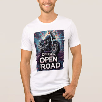 Camiseta Triblenda 🔥 Conquer Open Road Biker Art Style