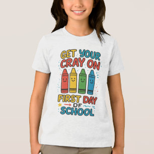 Camiseta Triblenda Consigue Tu Crayon En El Primer Día De Escuela niñ