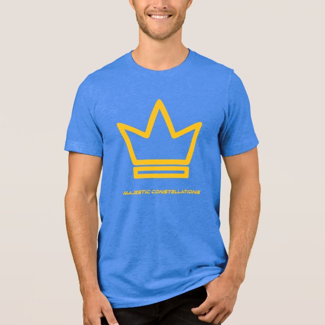 Camiseta Triblenda constelaciones majestuosas (azul real y oro) (Anverso)