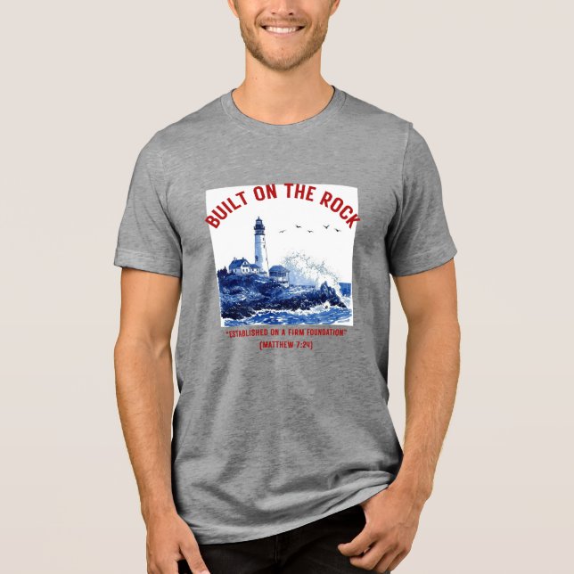 Camiseta Triblenda Construido sobre La Roca (Anverso)