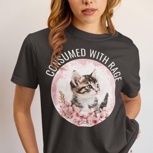Camiseta Triblenda Consumed with Rage Funny Kitten Meme Cat Sarcastic (Subido por el creador)