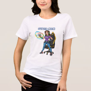 Camiseta Triblenda Controlador de juegos de Super Mamá Dibujo Animado