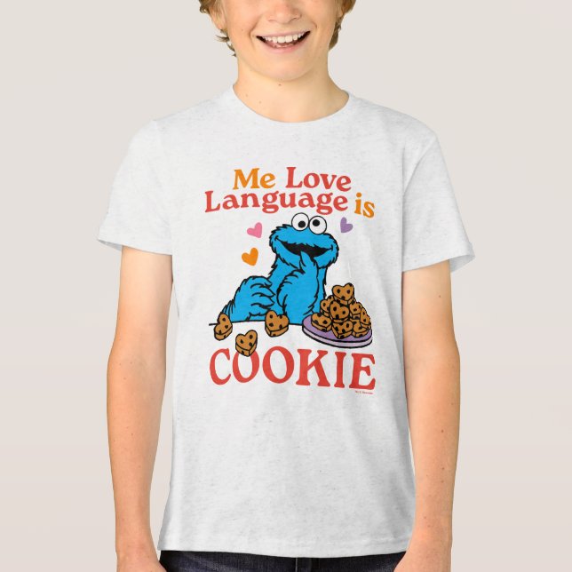 Camiseta Triblenda Cookie Monster | Cita el día de San Valentín (Anverso)