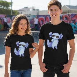 Camiseta Triblenda Cool Axolotl Sunglasses Youth Kids T-Shirt