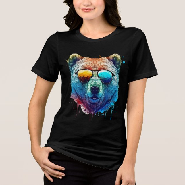 Camiseta Triblenda Cool Bear Shades Graphic T-Shirt (Anverso)