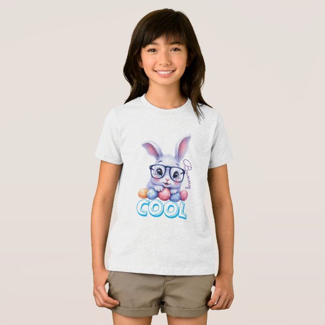 Camiseta Triblenda Cool Bunny Easter Personalized Name Kids ( Anverso Completo)