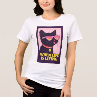 Camiseta Triblenda Cool Cat “When Life Is Lifting” T-Shirt
