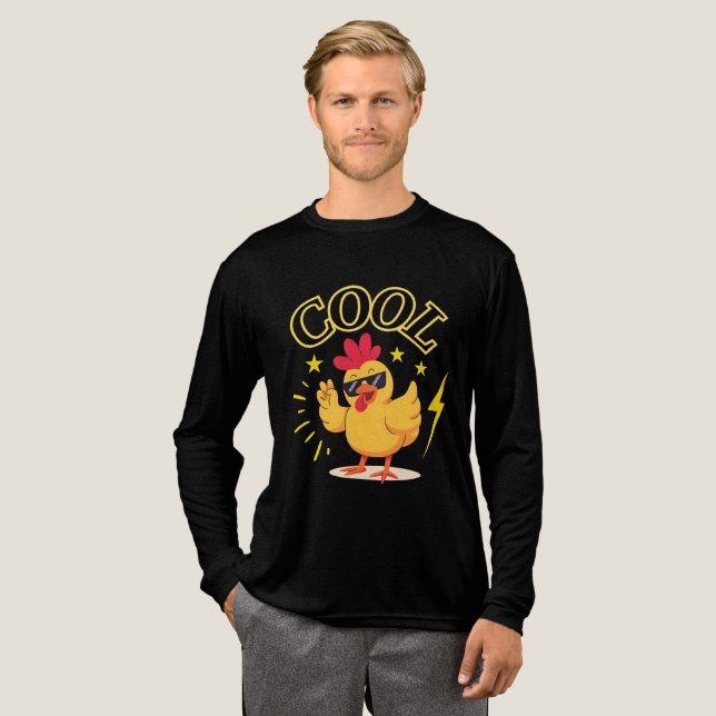 Camiseta Triblenda Cool Chick – Retro Funny Chicken T-Shirt (Anverso Completo)