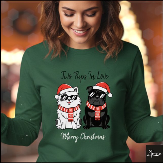 Camiseta Triblenda Cool Christmas Dogs Santa Hat Scarf (Subido por el creador)
