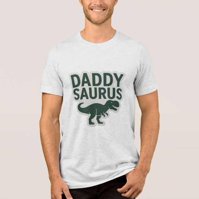 Camiseta Triblenda Coôl Daddysaurus Funny Pegatina del Día del Padre (Anverso)