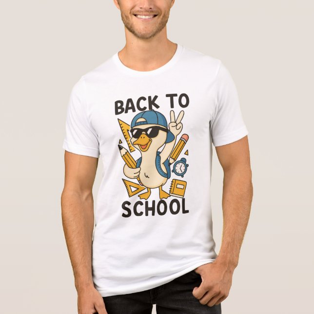 Camiseta Triblenda Cool Duck Back to School Design Funny Cartoon Goos (Anverso)