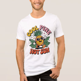 Camiseta Triblenda Cool Pine Hot Sun Retro Pineapple Summer Vibes