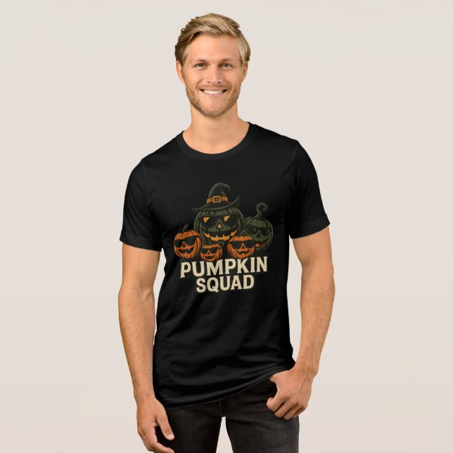 Camiseta Triblenda Cool Pumpkin Squad Halloween Design (Anverso Completo)