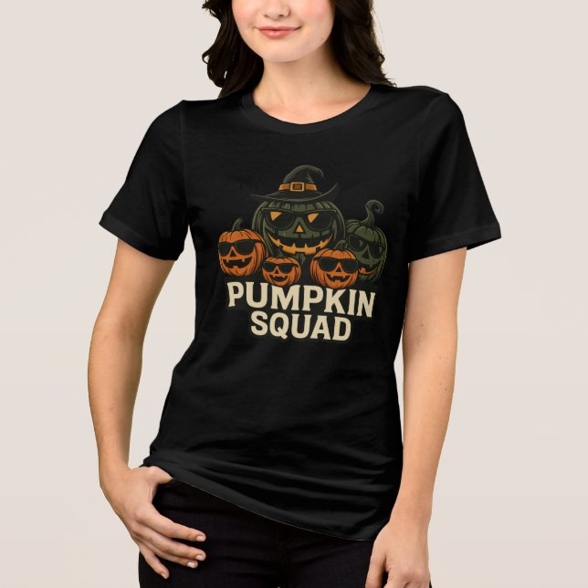 Camiseta Triblenda Cool Pumpkin Squad Halloween Design (Anverso)