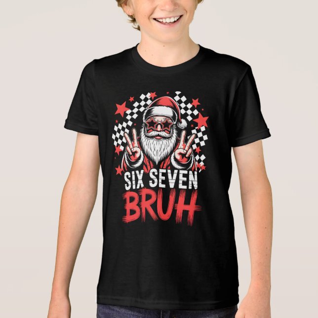 Camiseta Triblenda Cool Santa with sunglasses - Six Seven BRUH (Anverso)