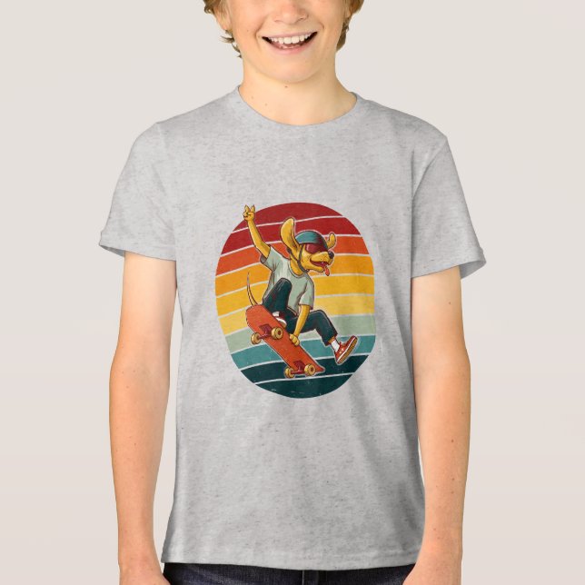 Camiseta Triblenda Cool Skateboarding Dog Illustration (Anverso)