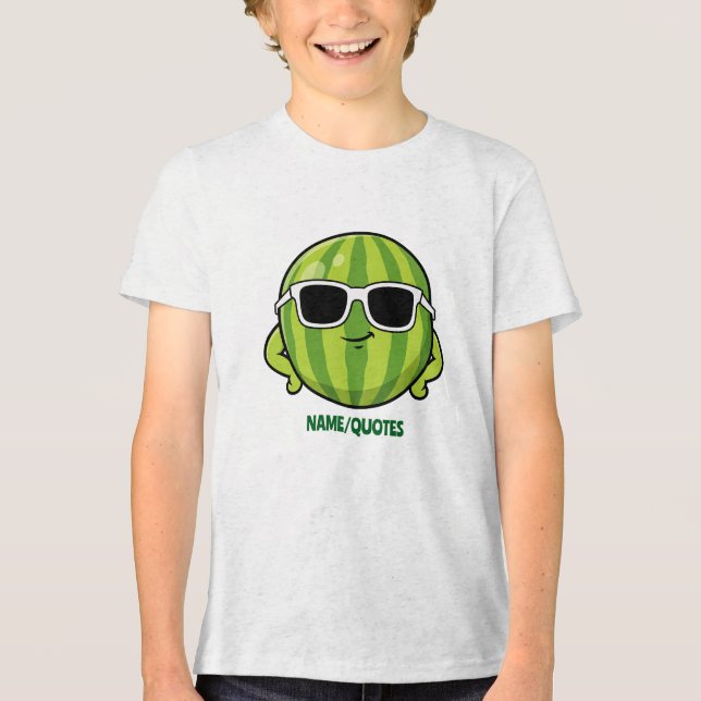 Camiseta Triblenda Cool Watermelon Sunglasses Cartoon Graphic (Anverso)