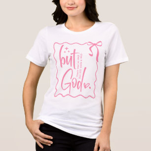 Camiseta Triblenda Coqueta cristiana de moda pero Dios rosa se inclin