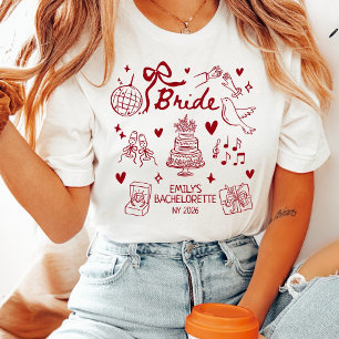 Camiseta Triblenda Coqueta Novia Personalizada Lazo Rojo Fiesta de De