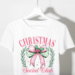 Camiseta Triblenda Coquette Navidades Club Social Girly Pink Bow<br><div class="desc">Navidades de Coquette Social Club Girly Pink Bow Festive Holiday Tri-Blend Shirt presenta una proa rosa y verde bonito acentuada con un hueco y una corona floral con el texto "Club Social de Navidades" en tipografía de escritura moderna. Perfecto para regalos de Navidades, fiestas de Navidades y celebraciones de feriados,...</div>