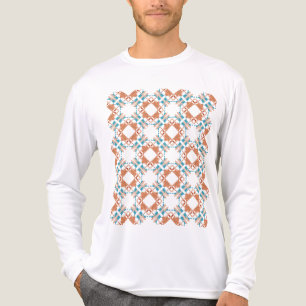Camiseta Triblenda Coral Blue Rust Souwest Look Crisscross Tiles