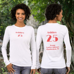 Camiseta Triblenda Coral Red Name, Number, Team (Limelight)