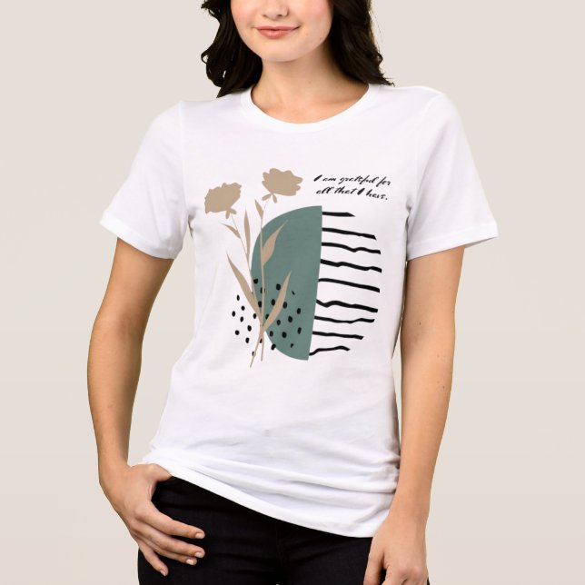 Camiseta Triblenda Corazón Agradecido Abundancia Interior Simplemente (Anverso)