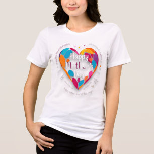 Camiseta Triblenda Corazón colorido - Feliz Día de la Madre Resumen d