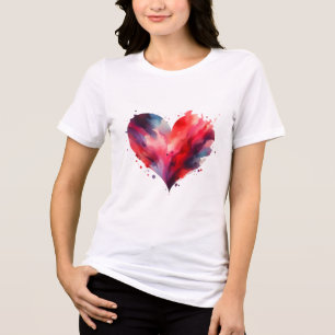 Camiseta Triblenda Corazón de acuarela vibrante