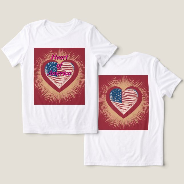 Camiseta Triblenda Corazón de América (Diseño Anverso y Reverso)