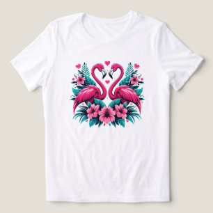 Camiseta Triblenda Corazón de Amor de Flamenco – Romance Floral Tropi