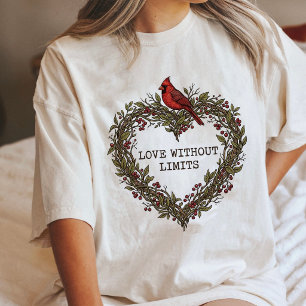 Camiseta Triblenda Corazón de Cardenal Corona Cita de Amor Arte de la