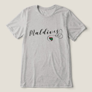 Camiseta Triblenda Corazón de la Bandera de Maldivas, Maldivas