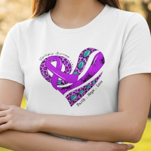 Camiseta Triblenda Corazón de lazo púrpura Conciencia de la epilepsia