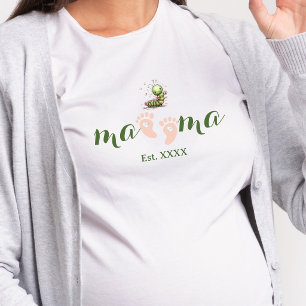 Camiseta Triblenda Corazón de mamá de pies de bebé de piel clara ador