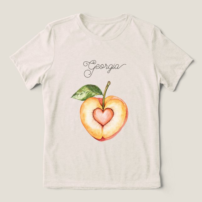 Camiseta Triblenda Corazón de Melocotón de Georgia (Diseño delantero )